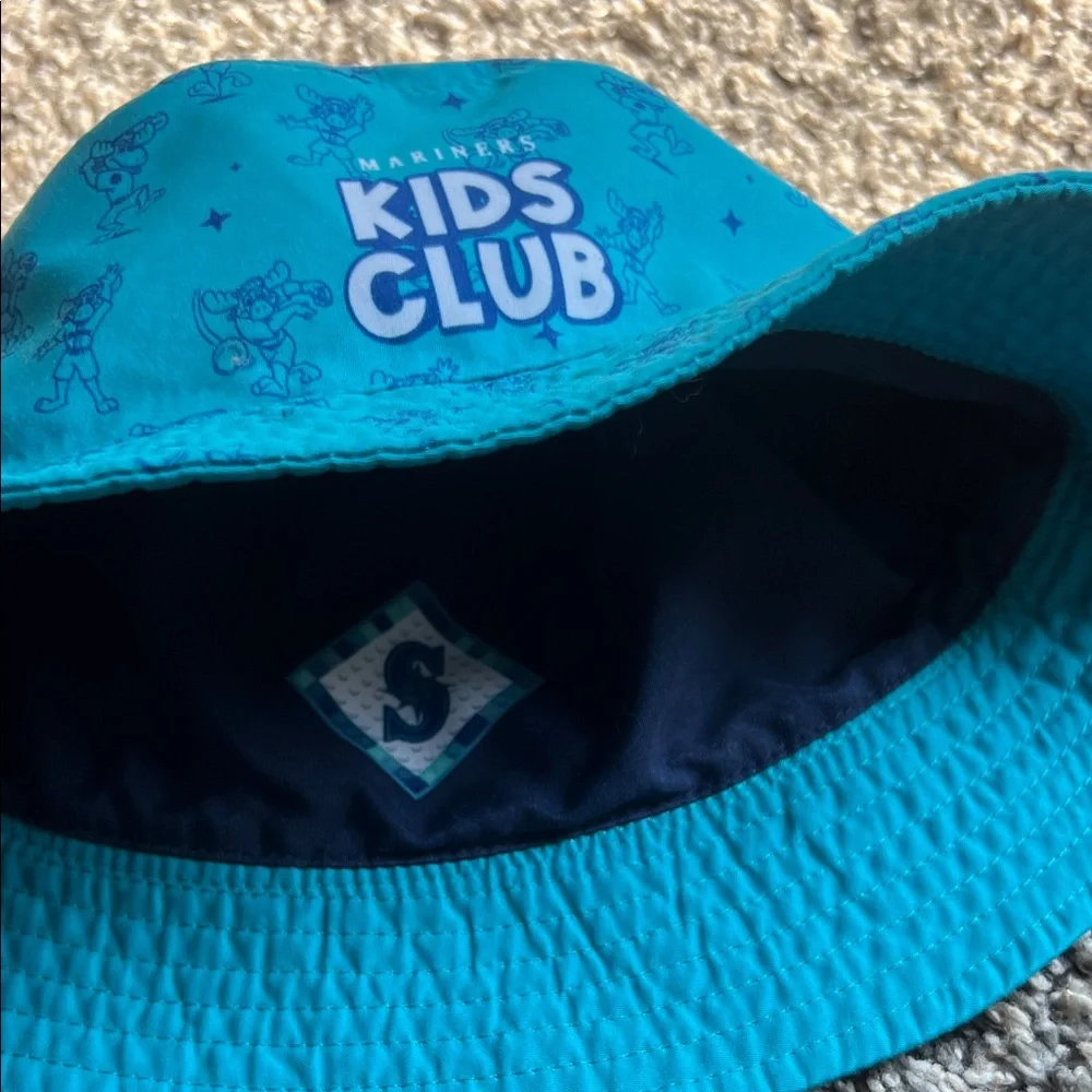 Mariners Kids Club Teal Bucket Hat reversable